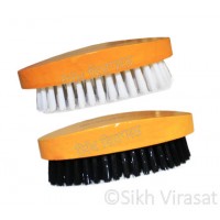 Wood Black White Round Shape Beard Brush, Soft Bristle Beard and Hair Brush By Valabh Finest & Most Durable Hair Brush Color Brown