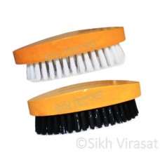 Wood Black White Round Shape Beard Brush, Soft Bristle Beard and Hair Brush By Valabh Finest & Most Durable Hair Brush Color Brown