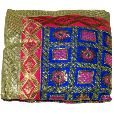 Rumala Sahib Double Emboss multicolor golden Pattern Designer color Royal Blue