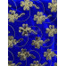 Rumala Sahib Double Shiny golden flower pattern color Royal blue with golden border lace 