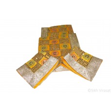 Rumala Sahib Double Embroidery Net Multi Color Block and Flower Pattern And Sequins Work On Silk Rumala Designer Golden Banarasi Lace Color Yellow