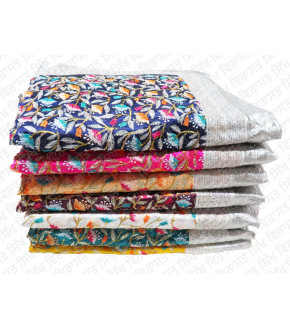 Rumala Sahib Double Designer Pattern Multicolor Silver Border Lace