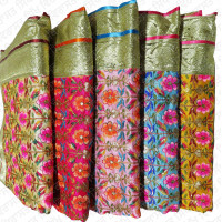 Rumala Sahib Double Designer Double Flower Pattern Multicolor 