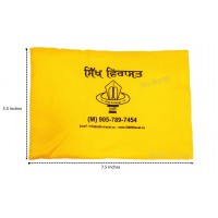 Gutka Or Pothi Sahib Gurbani Nitnem cover Handy Cushion Velcro Cover - Small Color -Yellow/Blue Size -7.5 X 5.5 inches 