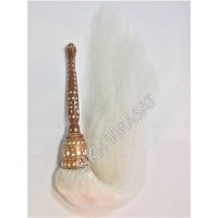 Chour or Chaur Sahib Large Decorated Wood Plastic Kadai Handle (Color- White, Size- 10 inches )