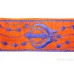 Gatra Or Gaatra Designer Embroidery Royal Blue Khanda Pattern Adjustable Steel Buckle Width 1.5 Inch Color Orange