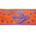 Gatra Or Gaatra Designer Embroidery Royal Blue Khanda Pattern Adjustable Steel Buckle Width 1.5 Inch Color Orange