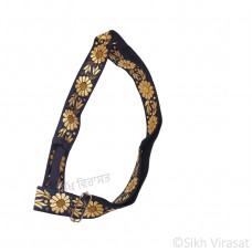 Gatra Or Gaatra Designer Velvet Floral Pattern Adjustable Steel Buckle Width 1.5 Inch Color Blue 