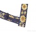 Gatra Or Gaatra Designer Velvet Floral Pattern Adjustable Steel Buckle Width 1.5 Inch Color Blue 