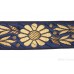Gatra Or Gaatra Designer Velvet Floral Pattern Adjustable Steel Buckle Width 1.5 Inch Color Blue 