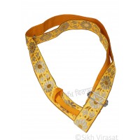 Gatra Or Gaatra Designer Floral and Leaf Pattern Adjustable Steel Buckle Width 1.5 Inch Color Yellow 