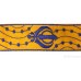 Gatra Or Gaatra Designer Embroidery Khanda Pattern Adjustable Steel Buckle Width 1.5 Inch Color Yellow 