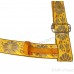 Gatra Or Gaatra Designer Floral and Leaf Pattern Adjustable Steel Buckle Width 1.5 Inch Color Yellow 
