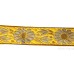 Gatra Or Gaatra Designer Floral and Leaf Pattern Adjustable Steel Buckle Width 1.5 Inch Color Yellow 