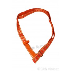 Gatra Or Gaatra Designer Floral Pattern Adjustable Steel Buckle Width 1 Inch Color Orange