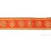 Gatra Or Gaatra Designer Floral Pattern Adjustable Steel Buckle Width 1 Inch Color Orange