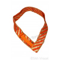 Gatra Or Gaatra Designer Golden and Black checked Pattern Adjustable Steel Buckle Width 2 Inch Color Orange 