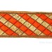 Gatra Or Gaatra Designer Golden and Black checked Pattern Adjustable Steel Buckle Width 2 Inch Color Orange 