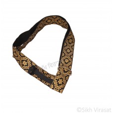 Gatra Or Gaatra Designer Golden Geometrical Diamond Shape Pattern Adjustable Steel Buckle Width 1.5 Inch Color Black