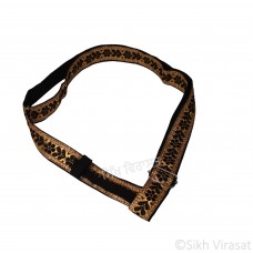 Gatra Or Gaatra Designer Golden Floral and Heart Pattern Adjustable Steel Buckle Width 1.5 Inch Color Black 