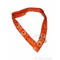 Gatra Or Gaatra Designer Floral Pattern Adjustable Steel Buckle Width 1.5 Inch Color Kesri (Saffron) 