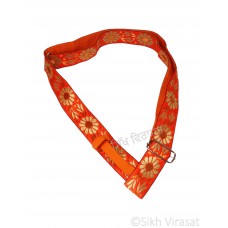 Gatra Or Gaatra Designer Floral Pattern Adjustable Steel Buckle Width 1.5 Inch Color Kesri (Saffron) 