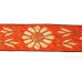 Gatra Or Gaatra Designer Floral Pattern Adjustable Steel Buckle Width 1.5 Inch Color Kesri (Saffron) 