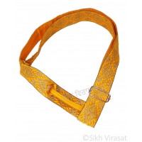 Gatra Or Gaatra Designer Golden Geometrical Diamond Shape Pattern Adjustable Steel Buckle Width 2 Inch Color Yellow 