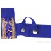 Gatra Or Gaatra Designer Golden Floral and Heart Pattern Adjustable Steel Buckle Tich Button Width 1.5 Inch Color Royal Blue 