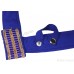 Gatra Or Gaatra Designer Golden Block Pattern Adjustable Steel Buckle Tich Button Width 1.5 Inch Color Royal Blue 