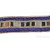 Gatra Or Gaatra Designer Golden Reflective Stripe Pattern Adjustable Steel Buckle Tich Button Width 1.5 Inch Color Royal Blue 