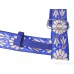 Gatra Or Gaatra Designer Floral Pattern Adjustable Steel Buckle Width 1.5 Inch Color Royal Blue 