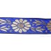 Gatra Or Gaatra Designer Floral Pattern Adjustable Steel Buckle Width 1.5 Inch Color Royal Blue 