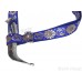 Gatra Or Gaatra Designer Floral Pattern Adjustable Steel Buckle Width 1.5 Inch Color Royal Blue 