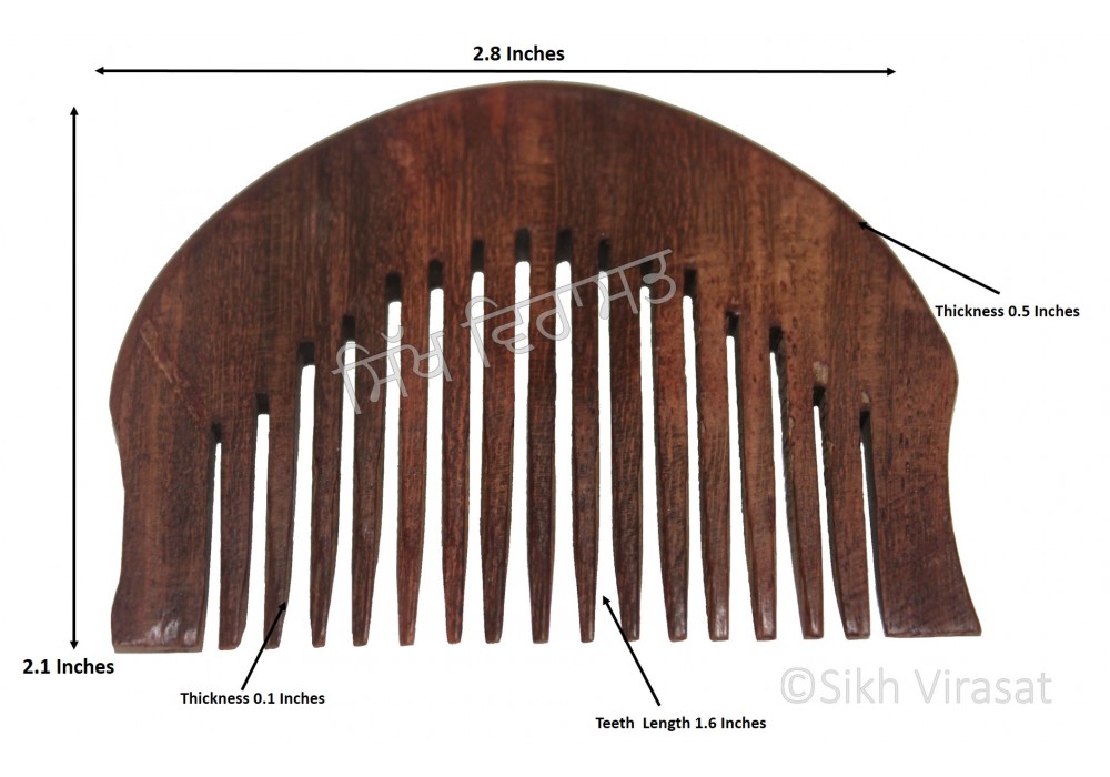 Kangha Or Kangi Or Kanga Wood Or Half Round Wooden Comb Or Wood Brown Sikh  Comb