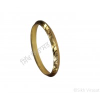 Kara Or Kada Steel Designer vertical multi line and cuts Pattern color-Gold Size-6.2cm 