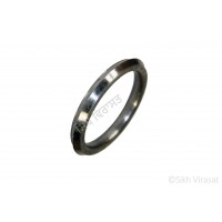 Kara Or Kada Iron (Punjabi: Sarabloh) with Three Rings Color Silver Size-6.0cm to 7cm