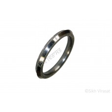 Kara Or Kada Iron (Punjabi: Sarabloh) with Three Rings Color Silver Size-6.0cm to 7cm