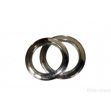 Kara Or Kada Stainless-Steel Chakri Color Silver Size-6.2cm & 6.6 cm