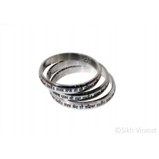 Kara Or Kada Stainless-Steel Curved outer surface Engraved with Written Gurbani color Silver Size-6.7cm to 7.5 cm