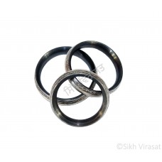 Kara Or Kada Sarabloh (Iron) Heavy with (Punjabi:Chandi) Silver Pattern color Black & Silver Size-6.3cm