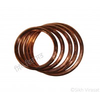 Kara Or Copper (Punjabi: Tamba) Kada with Multiple Rings Color Copper Size-5.8cm to 8.0 cm