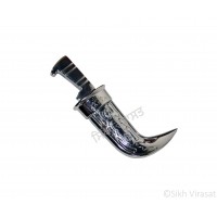 Kirpan Or Kirpaan Stainless-steel Engraved with arrows and Nishan Sahib - Air Travel -Small Color Silver Size 4 Inch