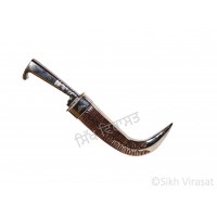 Kirpan Or Kirpaan Stainless-steel Engraved with arrows on a painted surface - Small Color brown Size 9 Inch