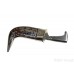 Kirpan Or Kirpaan Iron Taksali Travel Sized Engraved with pattern on a wooden surface - Small Color brown Size 3.5 Inch or 8.89 cm 