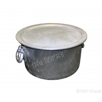 Patila (Punjabi: ਪਤੀਲਾ) Kunde Wala Aluminium or Aluminum Color – Silver Size – 17.5 Inch Number 34 