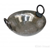 Karahi Or Kadai (Punjabi: ਕੜਾਹੀ) Frying Pan Iron (Punjabi: Sarabloh) Flat Base - Diameter 10.5 Inch