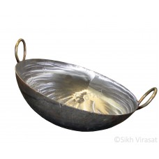 Karahi Or Kadai or Kadahi (Punjabi: ਕੜਾਹੀ) Frying Pan Iron (Punjabi: Sarabloh) Round Base - Weight 25 kg