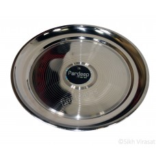 Plate (Punjabi: ਪਲੇਟ) Stainless-steel Color Silver Size Regular Diameter 10.5 inch