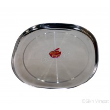 Plate (Punjabi: ਪਲੇਟ) squircle (square + circle) shaped Stainless-steel Color Silver Size 11x11 inch 